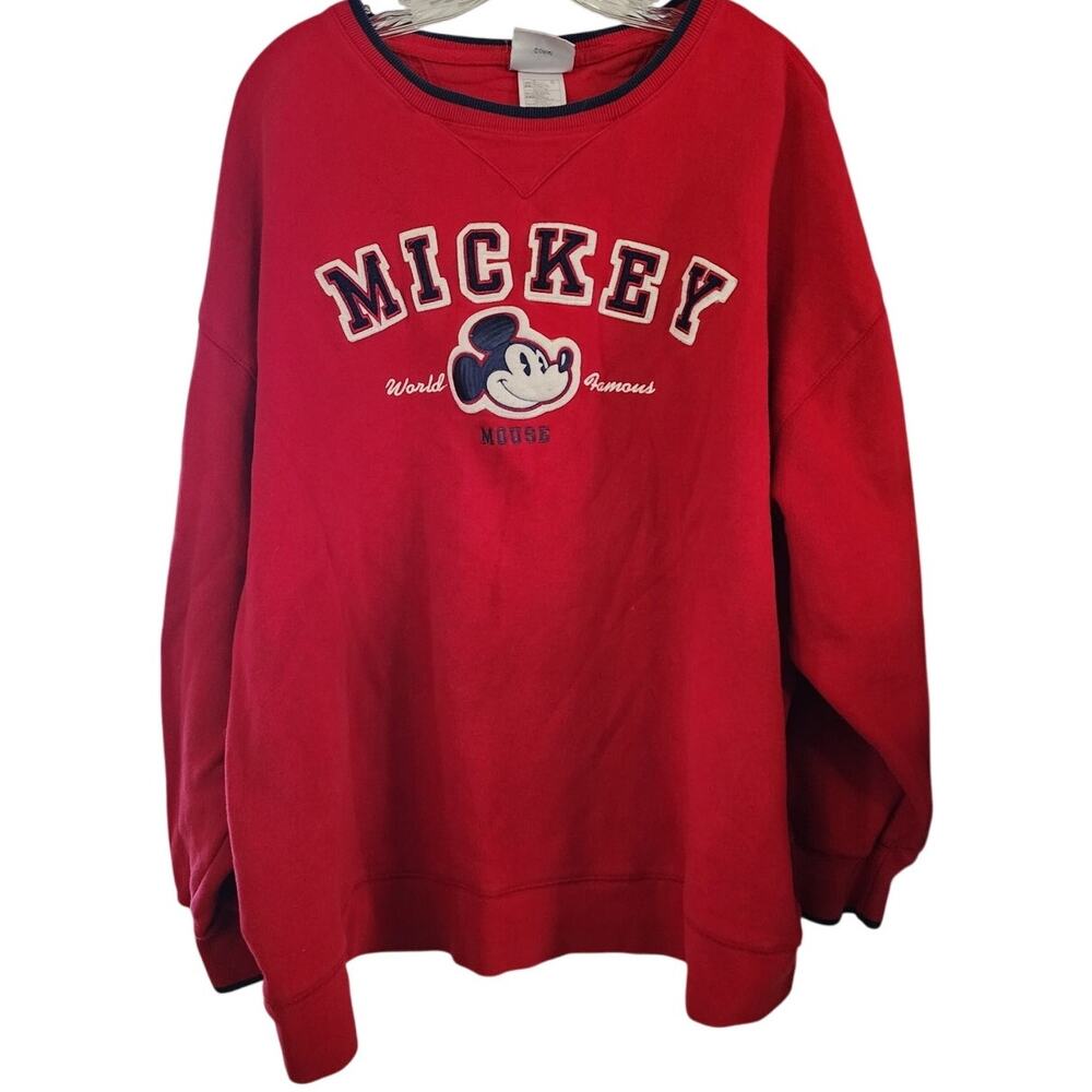 Disneyland Resort 90s Mickey Mouse World Famous Red Sweatshirt Size XXL
